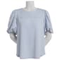 Womens Adrianna Papell Short Bubble Sleeve Yoke Embroidere Blouse - image 1