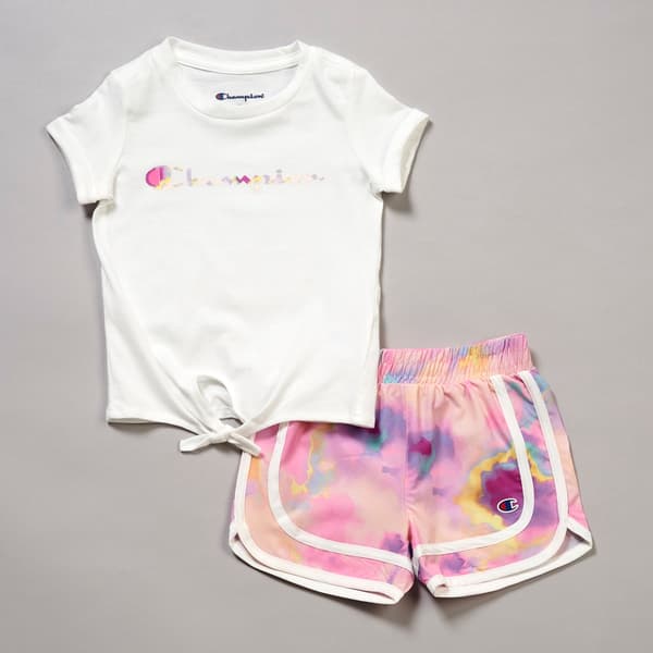 Toddler Girl Champion(R) 2pc. Tee & Woven Shorts Set - image 