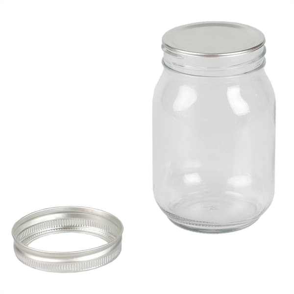 Home Basics Wide Mouth Clear Mason Canning Jar