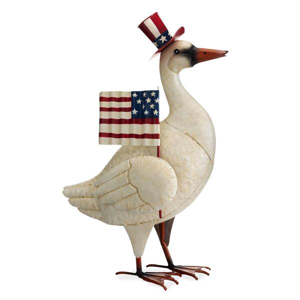 Evergreen Patriotic Goose Metal Statuary - image 