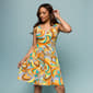 Womens 24/7 Comfort Apparel Yellow Paisley Fit & Flare Dress - image 5
