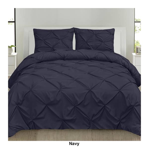 Sweet Home Collection 3pc. Pinch Pleat Pintuck Duvet Cover Set