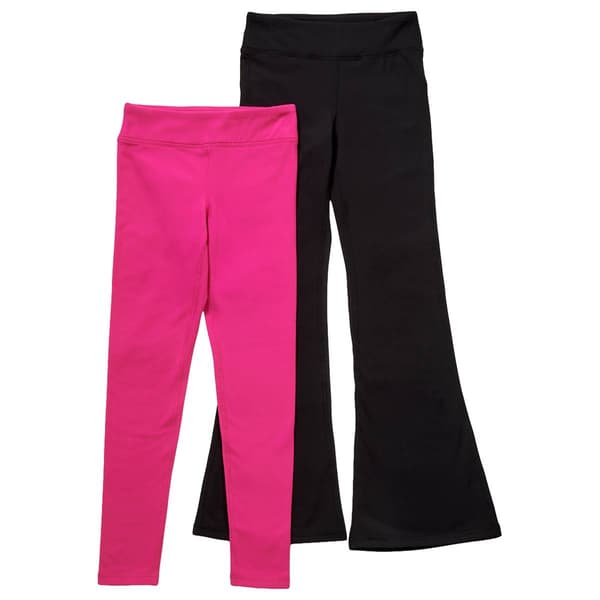 Girls &#40;7-12&#41; 90 Degree&#40;R&#41; by Reflex 2pk. Slim Leggings/Flare Pants