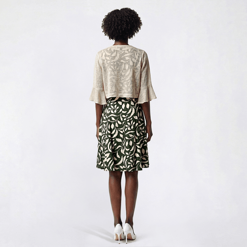 Womens Perceptions Flounce Sleeve Vine Jacket Dress