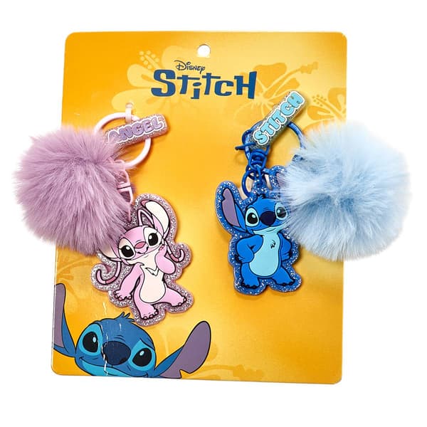 Disney Stitch & Angel 2pk. Keychains - image 