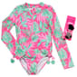 Girls (7-12) Betsey Johnson Long Sleeve Palm Print Rashguard - image 1