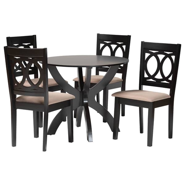 Baxton Studio Rita Modern Dark Brown Wood 5pc. Dining Set