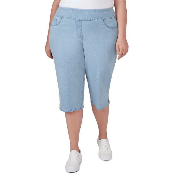 Women''s Ruby Rd. Key Items Denim Extra Stretch Pull On Clamdigger - image 