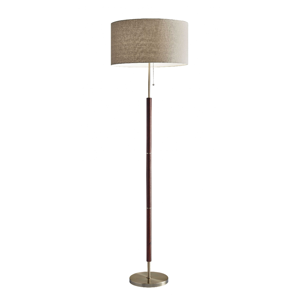 HomeRoots 66in. Brown Floor Lamp With Drum Shade