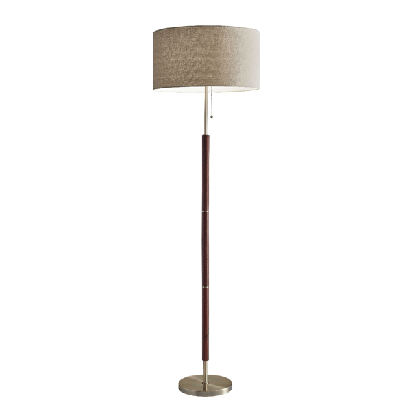 HomeRoots 66in. Brown Floor Lamp With Drum Shade