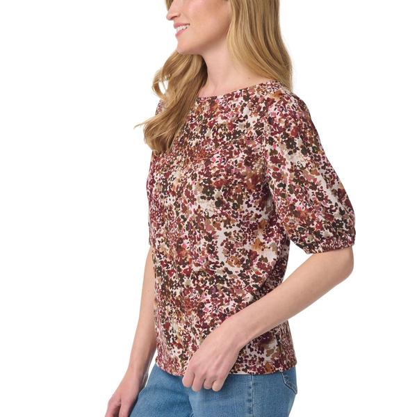Plus Size Gloria Vanderbilt Tyler Elbow Sleeve Floral Blouse