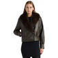Womens NVLT Vegan Leather Bomber Jacket with Faux Fur Collar - image 1