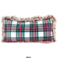 Plaid w/ Fur Trim Decorative Pillow - 20x10 - image 2