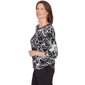 Womens Alfred Dunner Classics Floral Linework Side Tie Blouse - image 4