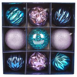 National Tree 13in. Lavender & Blue Ball Ornaments - Set of 9