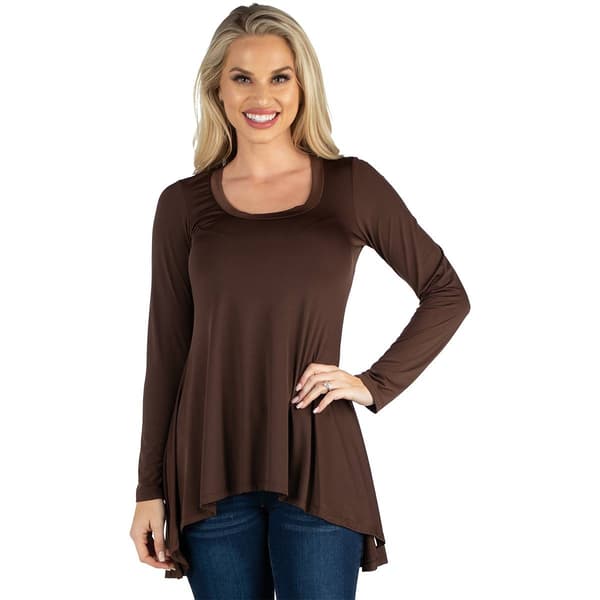 Womens 24/7 Comfort Apparel Long Sleeve Flared Tunic Top - image 