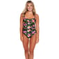 Womens Jones New York Side Ruched Floral One Piece Swimsuit - image 1