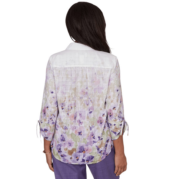 Womens Alfred Dunner Grand Bazaar Floral Button Down Blouse