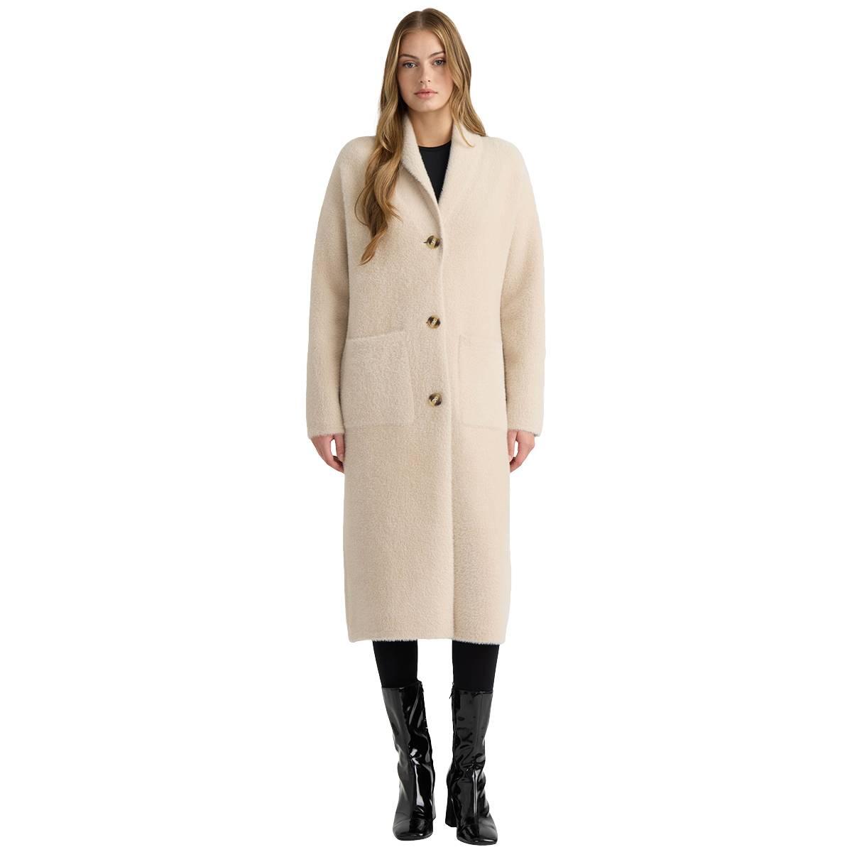 Womens NVLT Longline Oversize Coatigan with Shawl Collar