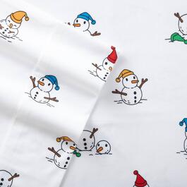 Micro Flannel&#174; Snowman Printed Deep-Pocket Sheet Set
