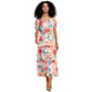 Womens Absolutely Famous Short Sleeve Floral Tier Midi Dress - image 2