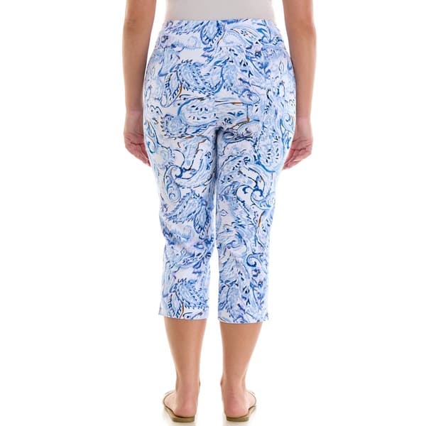 Womens Zac & Rachel Pull On Abstract Paisley Capris
