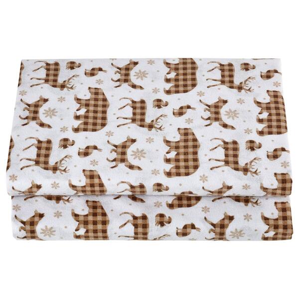 Ashley Cooper&#40;tm&#41; Gingham Animals Flannel Sheet Set - image 
