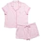 Womens Laura Ashley Stripe Boxer Pajama Set w/Daisy Embroidery - image 1