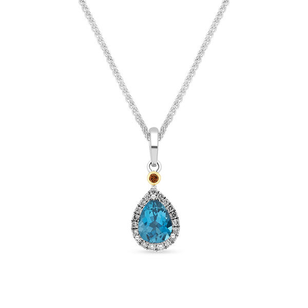 Le Vian&#40;R&#41; Argent&Or&#40;tm&#41; Blue Topaz Sterling Silver 14kt. Gold Pendant - image 