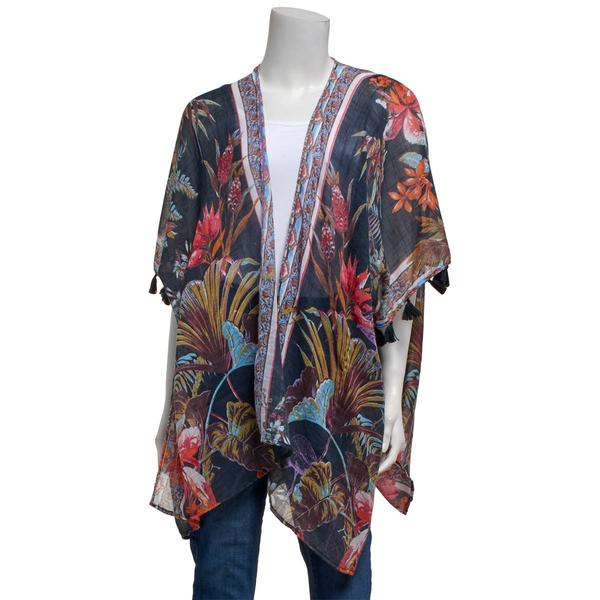 Womens Vince Camuto Tropical Tassel Kimono - image 