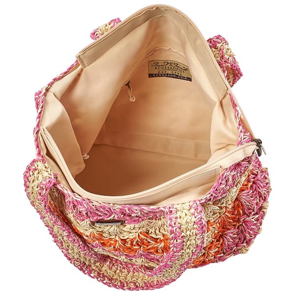 Sun ''N'' Sand Pink Paper Straw Tote