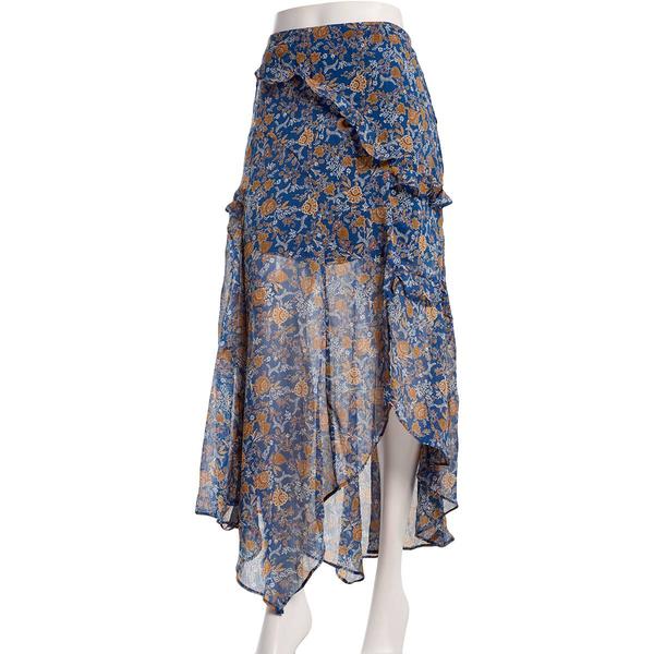 Juniors A. Byer Floral Ruffle Hanky Hem Skirt