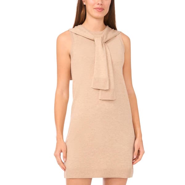 Womens MSK Tie Neck Solid Sweater Dress - image 