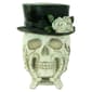 Northlight Seasonal 9in. Skull With Top Hat And Roses Decor - image 1