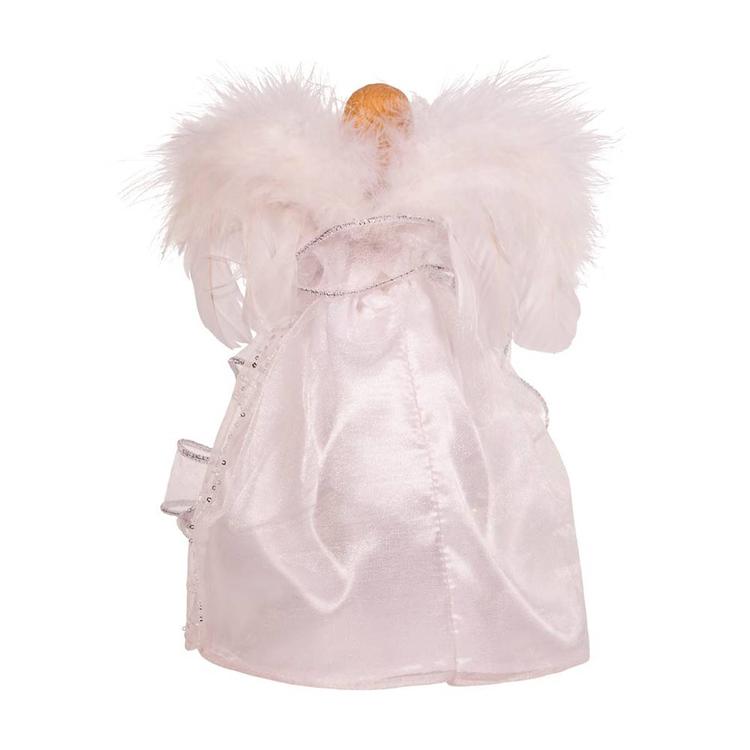 Kurt Adler Silver & White Fairy Lighted Angel Tree Topper