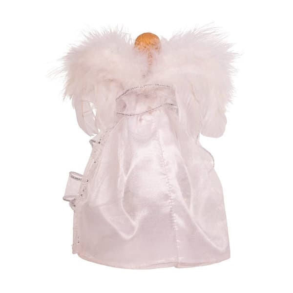 Kurt Adler Silver & White Fairy Lighted Angel Tree Topper