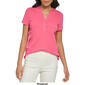 Womens Calvin Klein Short Sleeve Rib Henley Solid Knit Top - image 6