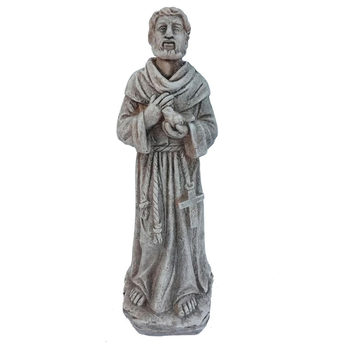 Santa’s Workshop 22.5in. Grey St. Francis Statue