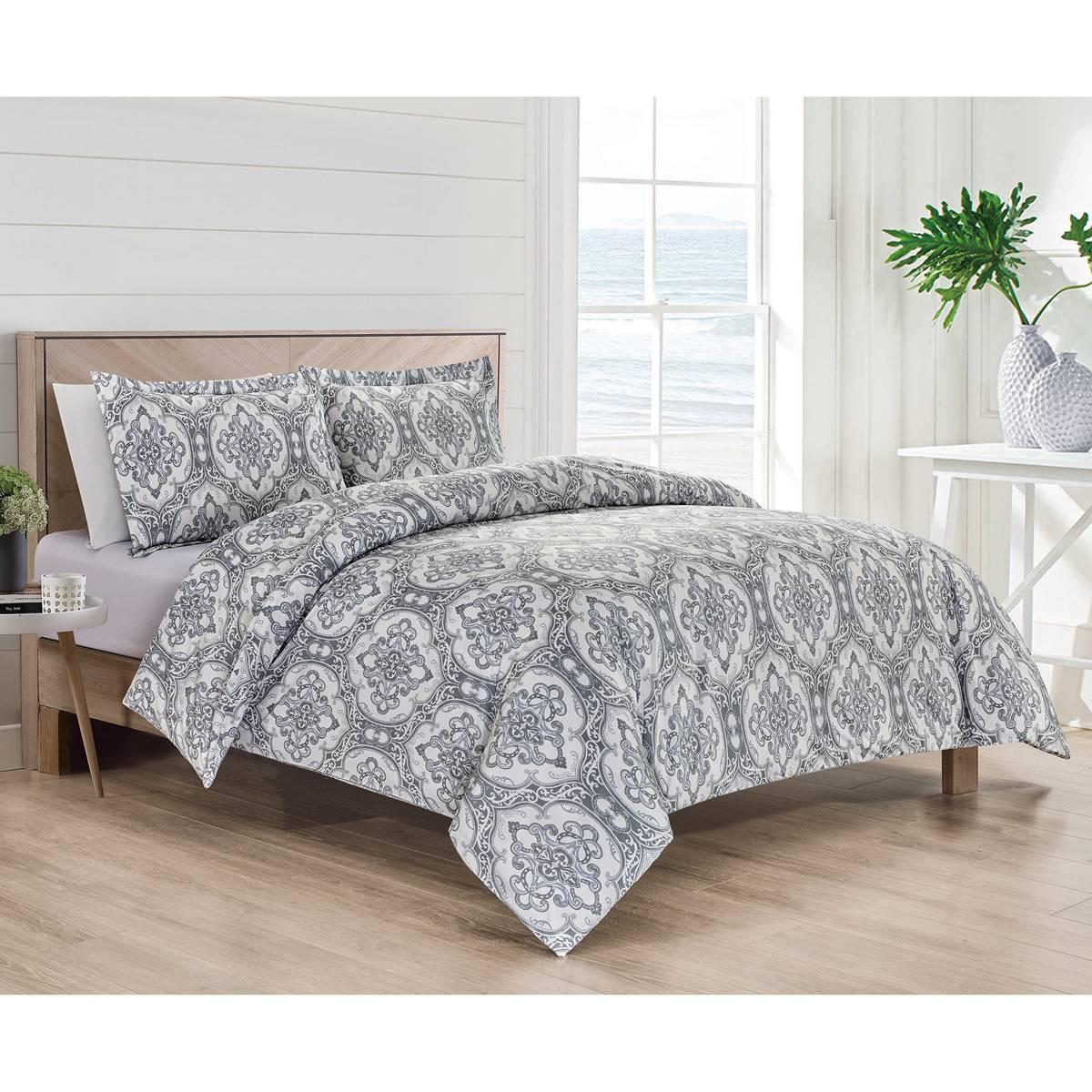 Bibb Home Damask 4pc. Duvet & Down Alternative Comforter Set
