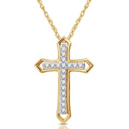Nova Star(R) 1/10ctw. Lab Grown Diamond Gold Cross Pendant