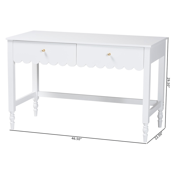 Baxton Studio Roni Writing Desk with Drawers