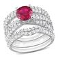 Gemstone Classics&#40;tm&#41; Lab Created Ruby & White Sapphire Bridal Set - image 1