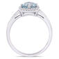 Gemstone Classics&#8482; 10kt. White Gold & Blue Topaz Halo Ring - image 3