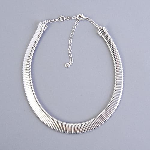 Roman Silver Omega Collar Necklace