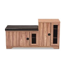 Baxton Studio Valina 2 Door Shoe Storage Bench with Cabinet