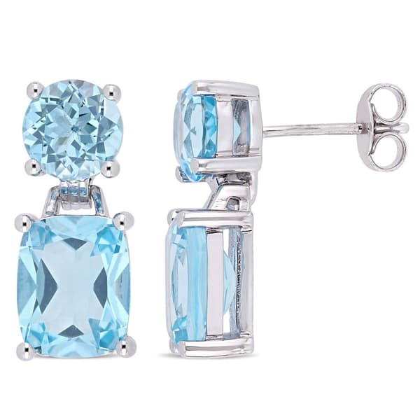Sophia B 11 1/6ctw. Blue Topaz Dangle Earrings - image 