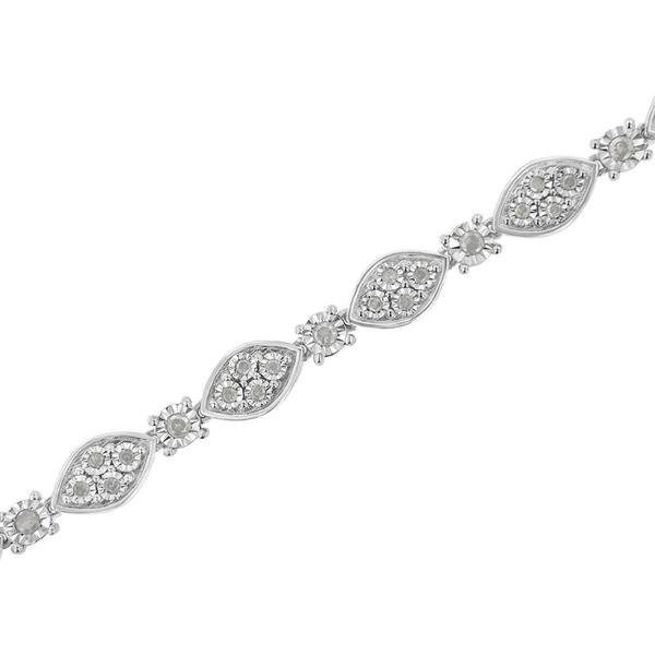 Haus of Brilliance Sterling Silver Diamond Pear Bracelet