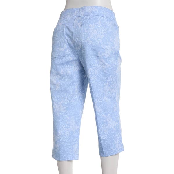Womens Napa Valley Floral Super Stretch Snap Hem Capris