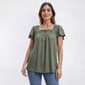 Womens Preswick & Moore® Short Sleeve Eyelet Yoke Blouse - image 4