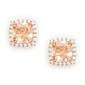 Simulated Morganite Cushion Shape Stud Earrings - image 1